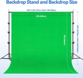 8.5x10Ft Backdrop Stand Kit with 10x12Ft Green Screen Backdrop